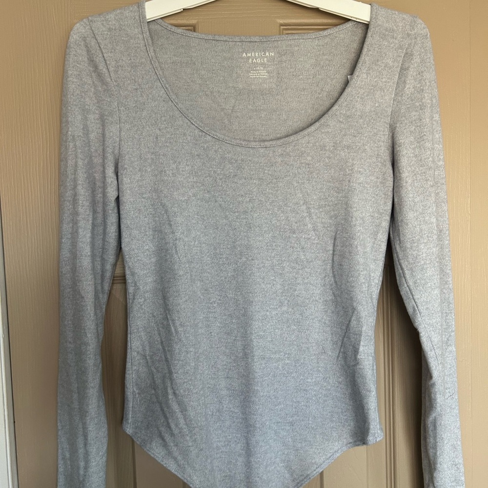 Gray Long Sleeve Bodysuit